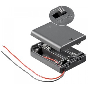 GBC 25.0110.90 - Θήκη Μπαταρίας με Διακόπτη 3xAAA-UM4 Μπαταρίες Onetrade